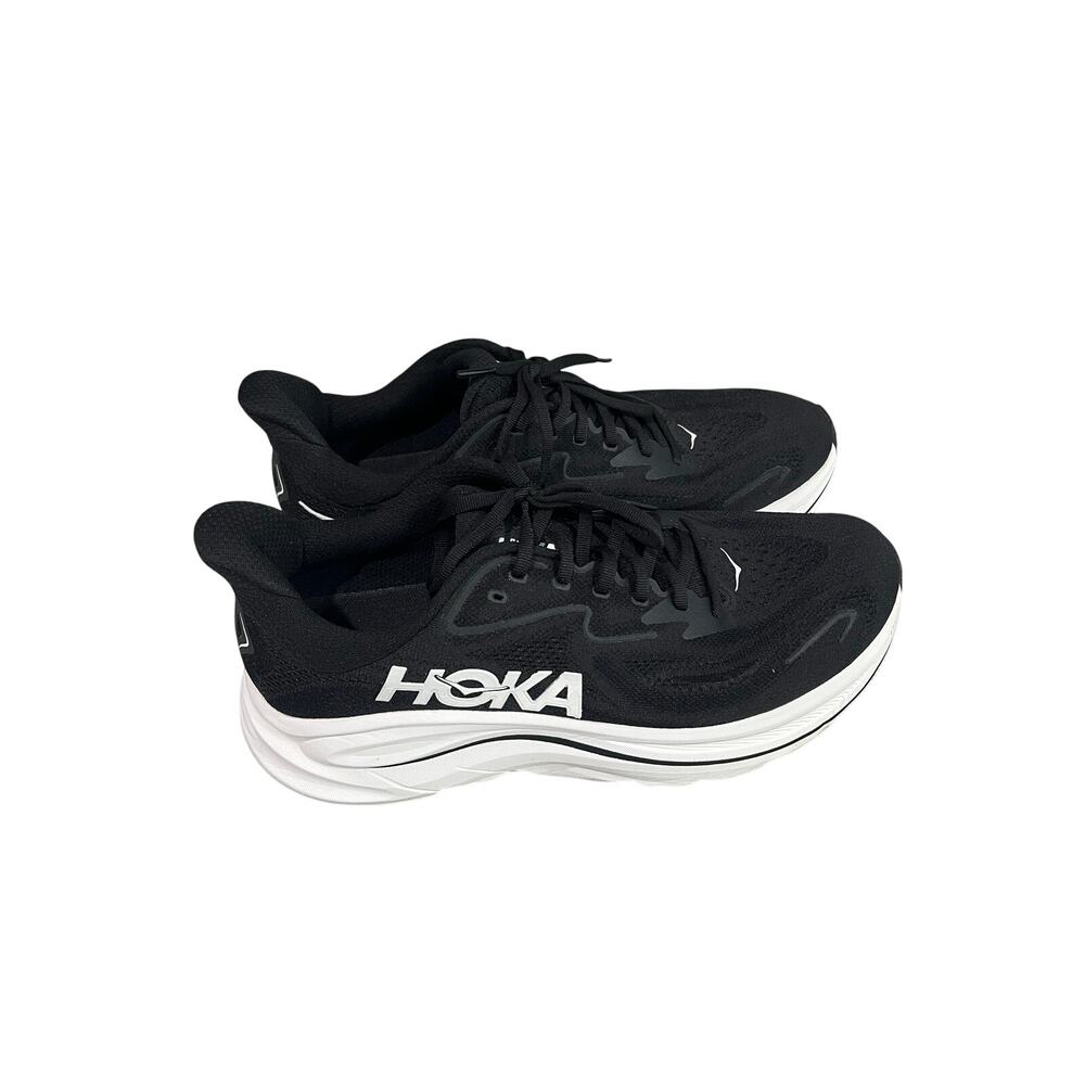 HOKA One One Clifton 10 Men’s 10.5 D Black White Running Shoes 1162030 BWHT